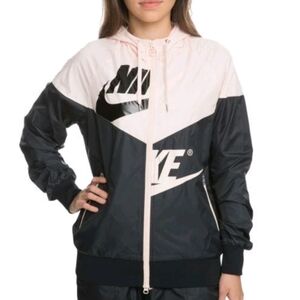 NIKE WOMENS Windrunner Jacket GX Petal Pink/BLACK Colorblock Logo SIZE M